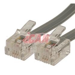 iCAN Telephone Cable with 6Position 4-Contacts Reverse-Wired, 7FT