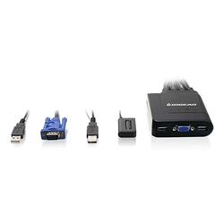 IOGEAR 4-port Compact USB VGA KVM Switch w/Built-in Cable