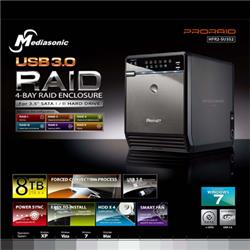 Mediasonic (HFR2-SU3S2) Proraid Box 4 Bay Raid Enclosure with USB 3.0 & eSATA(Open Box)