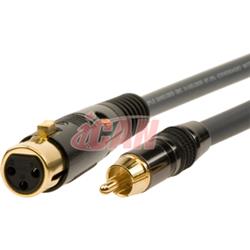 iCAN XLR-F RCA-M 22AWG ProAudio Silver Wires, 3 ft(Open Box)