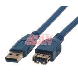 iCAN USB3.0 Type A Male to A Female Extension - 3 ft.