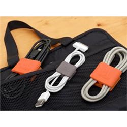 BLUELOUNGE Cableclip Cable Organizers Medium, 2 Orange & 2 Dark Grey