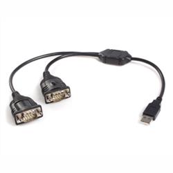 StarTech 2 Port USB to RS-232 Serial DB9 Adapter Cable (ICUSB232C2)