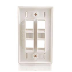 C2G 4-Port Single Gang Multimedia Keystone Wall Plate - White (03413)