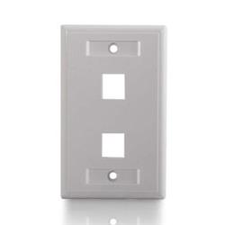 C2G 2-Port Single Gang Multimedia Keystone Wall Plate - White (03411)