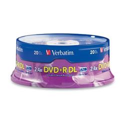 Verbatim DVD+R AZO 8X 8.5GB Double Layer Branded 20PK Spindle (95310)