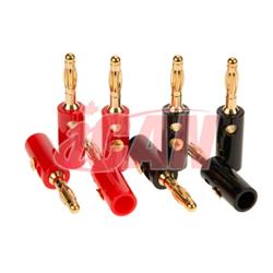 iCAN Gold Speaker Banana Plugs 8pcs (4 RED + 4 BLK)