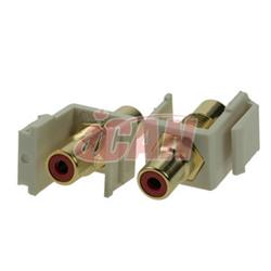 iCAN RCA Coupleur Keystone Femelle/Femelle (Rouge)