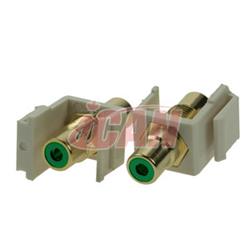 iCAN RCA Female/Female Keystone Coupler (Green)