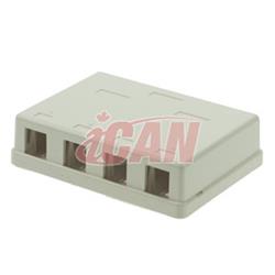 Boîtier de montage en surface iCAN 4 ports CAT4/5/6 (RJ45 SMBOX-4WHI)