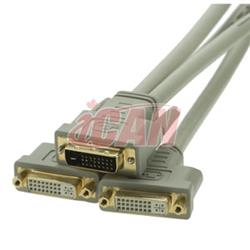 iCAN 28AWG DVI to DVI-D, 1 Male to 2 Female, Splitter, 12 Inch(Open Box)