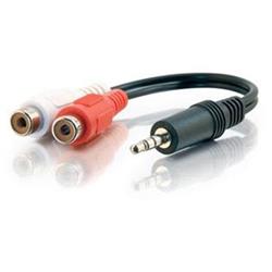 Cables To Go Value Series Audio Y-Cable Mini-phone Male Stereo to RCA Female Stereo Black (40422)