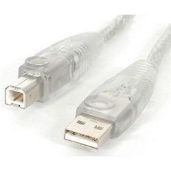 STARTECH USB 2.0 Cable Type-A Male To Type-B Male 15ft Transparent