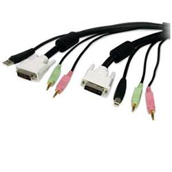 STARTECH 4-in-1 USB DVI KVM Cable with Audio and Microphone Male, 6 ft