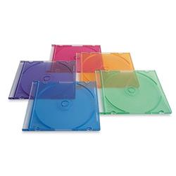 Verbatim Slim CD and DVD Storage Cases, 50 Pack, 5 Assorted Colors (94