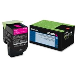 Lexmark 801HM Magenta High Yield Return Program Toner Cartridge - Magenta - Laser - 3000 Page (80C1HM0)