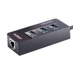 Orico 3-Port Hub RJ45 Gigabit LAN Port USB Network Adapter, 30cm Cable(Open Box)