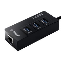 Orico 3-Port Hub RJ45 Gigabit LAN Port USB Network Adapter, 30cm Cable(Open Box)