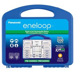 PANASONIC Eneloop Smart Charger Kit with 8-AA, 2AAA, 2-C, 2-D Adapters