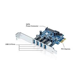 Mediasonic (HP1-U34F) 4 Ports External USB 3.0 PCI Express Card