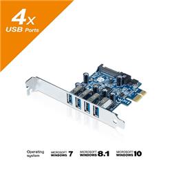 Mediasonic (HP1-U34F) 4 Ports External USB 3.0 PCI Express Card