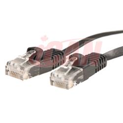 iCAN Networking LAN Cat6 32AWG Flat Cable, 5ft (C6EFB-005BLK)