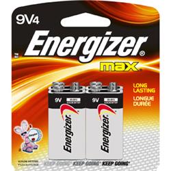 ENERGIZER Max 9V Alkaline Battery 4 Pack (522BP4)