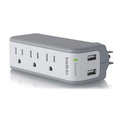 BELKIN 3-Outlet 918-Joules Mini Surge Protector - 2 USB Charging Ports