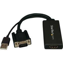 STARTECH VGA to HDMI Adapter with USB Power & Audio (Black) (VGA2HDU)