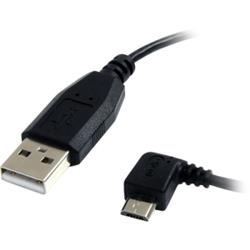 STARTECH Micro USB Cable - A to Left Angle Micro B M/M (Black) - 1ft.