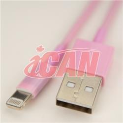 iCAN Lightning Male to USB male Cable for Data Sync & Charging designed for iPhone 6, 6+ PINK (IOS8.0+) (Works for all models) 