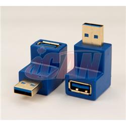 iCAN USB 3.0 SuperSpeed A Female to 90 degree A Male Gold-plated adapter (1 pack)