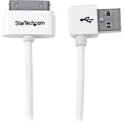 StarTech 1m (3 ft) Apple Dock Connector to Left Angle USB Cable for iPod / iPhone / iPad with Stepped Connector - USB/Proprieta
