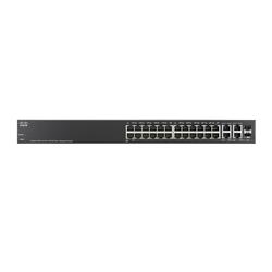 Cisco SF300-24PP 24-port Managed 10/100Base-T Switch w/2 Gigabit Ethernet + 2 combo mini-GBIC ports, PoE support on 24 ports (1