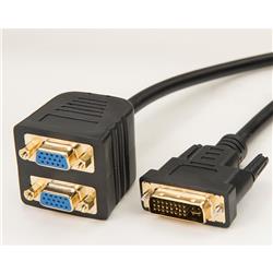 iCAN DVI-I (24+5 broches) vers 2 dongles vidéo SVGA HD14 femelles - 6 pouces(Open Box)