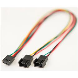 iCAN Case Fan Power Splitter Cable 1x 4-Pin to 2x 4-Pin PWM M/F, 12in