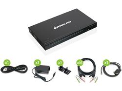 Commutateur KVMP USB HDMI IOGEAR 16 ports avec 16 câbles USB (TAA)