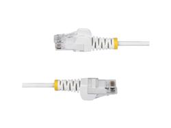 7ft White Slim CAT6 Ethernet Cable, Snagless, 100W PoE, UTP, LSZH, 28A
