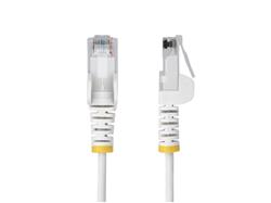 7ft White Slim CAT6 Ethernet Cable, Snagless, 100W PoE, UTP, LSZH, 28A