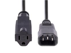 Power IEC 60320 C14 Power NEMA 5-15R - receptacle Black 3 ft