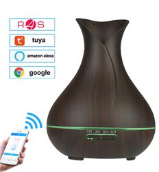 iCAN Smart Wi-Fi Humidifier, Aromatherapy Diffuser with Alexa & Google Assistant Support | Mobile App Control | Dark Wood Grain