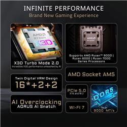 GIGABYTE X870E AERO X3D DARK WOOD AMD AM5 ATX Motherboard