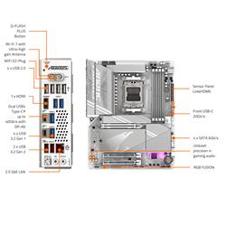 GIGABYTE X870 AORUS ELITE WIFI7 ICE AMD AM5 LGA 1718 Motherboard, ATX