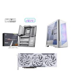 MSI MAG X870E TOMAHAWK MAX WIFI PZ + MSI GeForce RTX 5070 Ti 16G VENTUS 3X PZ + MSI MPG VELOX 300R AIRFLOW PZ WHITE Mid-Tower C