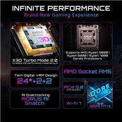 GIGABYTE X870E AORUS XTREME X3D AI TOP AMD AM5 E-ATX Carte mère