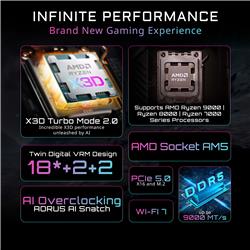 GIGABYTE X870E AORUS PRO X3D AMD AM5 LGA 1718 ATX Motherboard