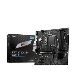 MSI PRO B760M-P DDR4, Intel B760, mATX LGA Socket 1700, Supports 12th/13th Gen Intel® Core™ Processors, Pentium® Gold and Celer