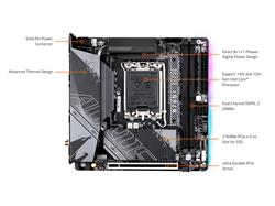 GIGABYTE B760I AORUS PRO LGA 1700 Intel B760 Mini-ITX Motherboard with DDR5, Dual M.2, PCIe 4.0, USB 3.2 Gen2X2 Type-C, WiFi...