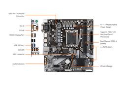 GIGABYTE H610M S2H H610 Intel LGA 1700 Micro ATX Motherboard with DDR5, Single M.2, PCIe 4.0, USB 3.2 Gen1, Realtek GbE LAN