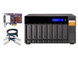 QNAP TL-D800S 8-Bay JBOD Expansion Unit for NAS (TL-D800S-US) - with QXP-800eS-A1164 PCIe SATA host card and 2 SFF-8088 to SFF-